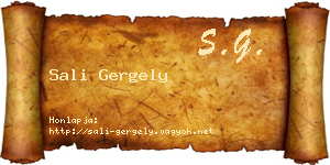 Sali Gergely névjegykártya